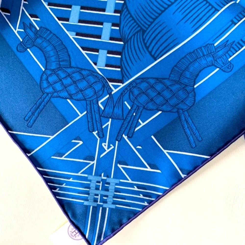 💟💙🐴 NEW Authentic Hermes Masan & Masan Scarf 90 Giftable Package